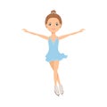 Girl figure skating. Child ice skating isolated Royalty Free Stock Photo