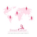 Girl Figures World Breast Cancer Awareness Concept
