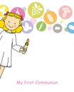 Girl First Communion Royalty Free Stock Photo