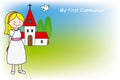 Girl First Communion card Royalty Free Stock Photo