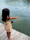 Girl fishing Royalty Free Stock Photo