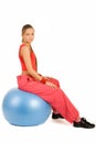 Girl on fitness ball Royalty Free Stock Photo