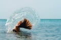 Girl Flipping Hair in Water