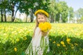 Girl with floral head wreath and bunch Royalty Free Stock Photo