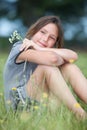 Girl in a flower field