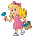 Girl with flower theme image 1