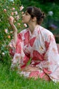 Girl in a flower yukata