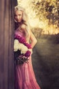 Girl with flowers Royalty Free Stock Photo