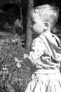 Girl and the flowers Royalty Free Stock Photo