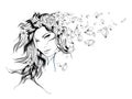Girl with flowers in her hair Royalty Free Stock Photo