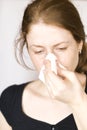 Girl with flu Royalty Free Stock Photo