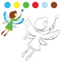 Girl flutters its wings to paint children