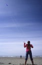 Girl Flying Kite Royalty Free Stock Photo