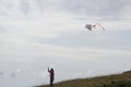 Girl flying a kite Royalty Free Stock Photo