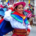 Girl folk dancer from ecuadorian Sierra