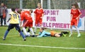 Girl football player attacking. Football Girls Ukraine Cup EmPower Girl . Kyiv, Ukraine