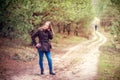 Girl in forest Royalty Free Stock Photo