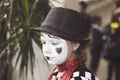 Girl in the form of mime actor Royalty Free Stock Photo