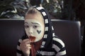 Girl in the form of mime actor Royalty Free Stock Photo