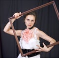 Girl in the frame Royalty Free Stock Photo