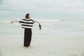 Girl freedom at the sea beach