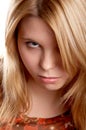 Girl with frown look Royalty Free Stock Photo