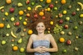 Girl with fruit Royalty Free Stock Photo