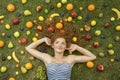 Girl with fruit Royalty Free Stock Photo