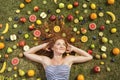 Girl with fruit Royalty Free Stock Photo