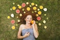 Girl with fruit Royalty Free Stock Photo