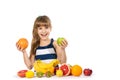 Girl with fruit