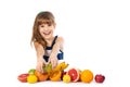 Girl with fruit