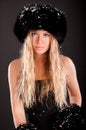 Girl with fur hat