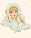 Girl in furs Royalty Free Stock Photo