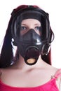 The girl in gas mask