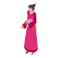 Girl geisha icon isometric vector. Female art Royalty Free Stock Photo