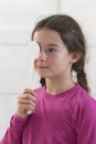 Girl getting eye exam Royalty Free Stock Photo