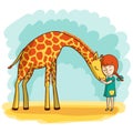 Girl and giraffe