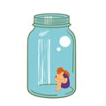Girl in a glass jar
