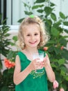 Girl with glass of milk