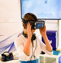 Girl with glasses of virtual reality