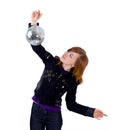 A girl with a glitterball Royalty Free Stock Photo