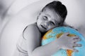 Girl with globe Royalty Free Stock Photo