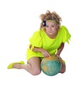 Girl and globe