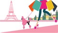 Girl going to shopping in Paris