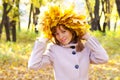 The girl in gold foliage Royalty Free Stock Photo