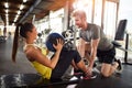 Girl in good shape on fitness training