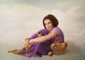 The girl with grapes