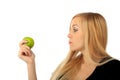 Girl with a green apple