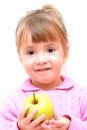 Girl with green apple Royalty Free Stock Photo